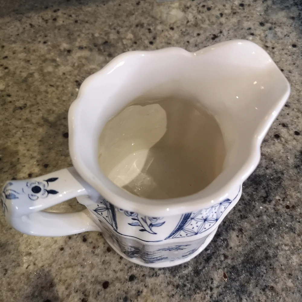 Antique 5" Old Chelsea Furnivals Blue Transferware Pitcher Made In England - Picture 3 of 9